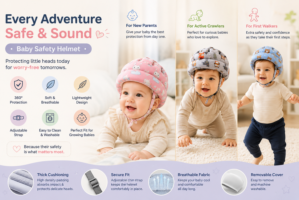 360° Baby Head Protector for Toddlers  Adjustable Baby Helmet for Crawling Walking