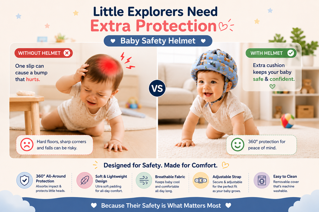 360° Baby Head Protector for Toddlers  Adjustable Baby Helmet for Crawling Walking